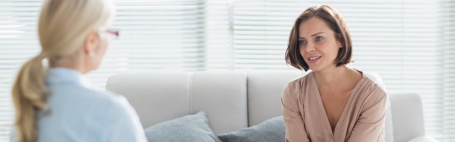 Woman talking to therapist